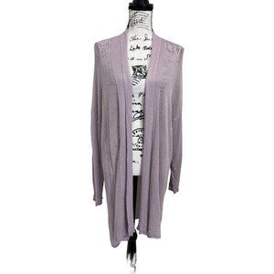 Bitte Kai Rand Open Knit Cardigan Long Women’s Size L/XL Lavender